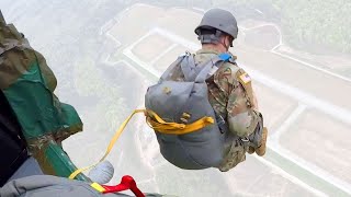 US Army Paratroopers Jump from UH60 Mike Model Black Hawk [upl. by Anaid987]