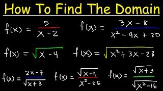 How To Find The Domain of a Function  Radicals Fractions amp Square Roots  Interval Notation [upl. by Weigle]