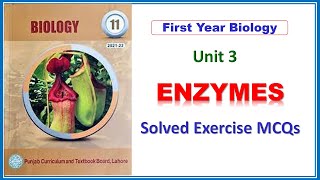 Enzymes 11Th Class Biology Chapter 3 Solved Exercise MCQS BiologyMCQS Enzymes XIBiology [upl. by Raddatz]