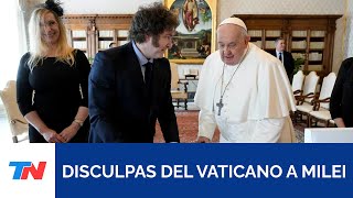 El Vaticano le pidió perdón a Javier Milei tras referirse a Karina Milei como su esposa [upl. by Eirellav168]