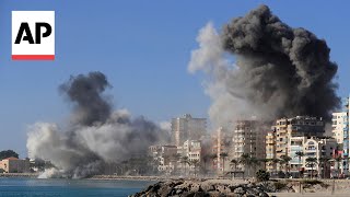 Video captures Israeli airstrikes in Tyre Lebanon [upl. by Wayne84]