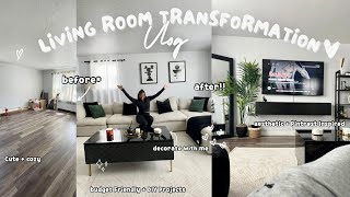 EXTREME LIVING ROOM TRANSFORMATION⭐️ aesthetic  cozypinterest inspired decorating  more [upl. by Ihsorih315]