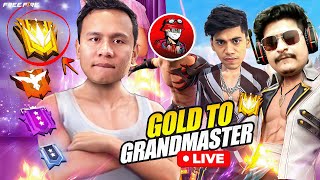 50000 Rank Score 😱 Top 1 Grandmaster Push V Badge Youtubers 😱 Tonde Gamer freefire live [upl. by Indira]