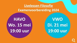 Filosofie examenvoorbereiding aankondiging livelessen [upl. by Amann]