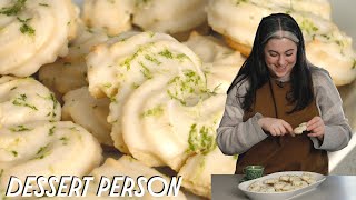 Easy Shortbread Cookies Lime Squiggles with Claire Saffitz  Dessert Person [upl. by Ahs]