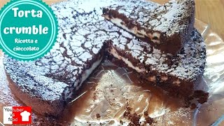 Torta crumble al cacao con crema di ricotta e gocce di cioccolato fondente  Youtuber vs food [upl. by Tayler]