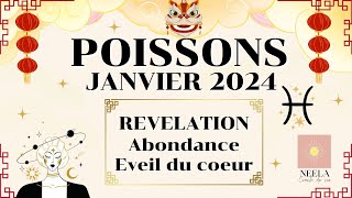 ♓️🐲💐POISSONS JANVIER 2024 Tirage fort REVELATION abondance éveil du coeur poissons janvier [upl. by Carli]