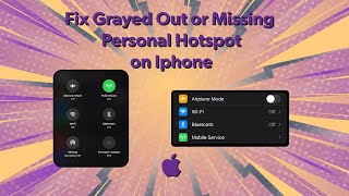 Fix GrayedOut or Missing Personal Hotspot on iPhone [upl. by Shuman202]