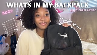 WHATS IN MY BACKPACK for JUNIOR YEAR 2024   high school advice [upl. by Nannarb]