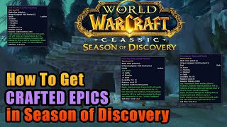 How to get crafted EPICS in Season of Discovery [upl. by Sankaran]