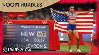 Sydney McLaughlinLevrone BREAKS WORLD RECORD for 400m hurdles gold  Paris Olympics  NBC Sports [upl. by Thorny753]