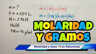 MOLARIDAD de una Solución Química [upl. by Nixon472]