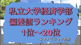 私立大学経済学部偏差値ランキング1位〜20位 ※マナビジョン参照 [upl. by Reema]