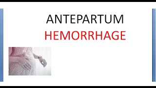 Obstetrics 304 AntePartum Hemorrhage Definition Define APH Causes Bleeding during pregnancy [upl. by Thacher]