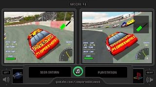 NASCAR 98 Sega Saturn vs Playstation Side by Side Comparison  Vc Decide [upl. by Annunciata135]