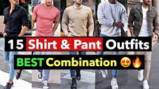 15 Shirt and PantJeans Outfit Combination  Best Colours for Men Clothing  2024 Outfit Ideas [upl. by Assirram596]