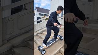 A Electronic skateboard this cardboard is climb anywhere shortvideo [upl. by Suidualc]