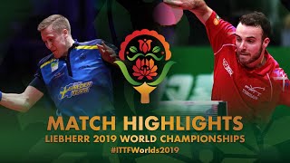 Simon Gauzy vs Mattias Falck  2019 World Championships Highlights 14 [upl. by Yrdua]