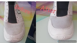 BEYAZ SPOR AYAKKABI NASIL TEMİZLENİR How to clean white sneakers [upl. by Schrader]