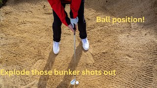 Bunker shot tip  How to position the ball and perfect the strike [upl. by Bent]