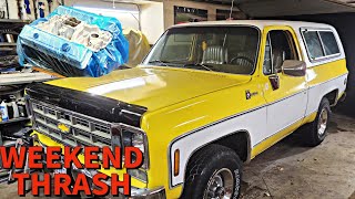 Can I ENGINE SWAP a K5 Blazer in a Weekend for CHEAP [upl. by Ecnerol]