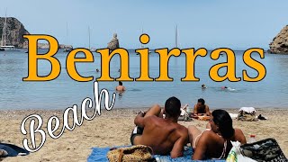 4KHD BENIRRAS BEACH WALK TOUR  Spectacular Beach View  Top Most Popular Beach In Ibiza [upl. by Gambrell]