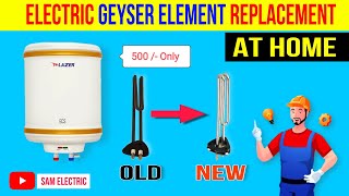 Electric Water Heater Element Changing At Home l Geyser Repairing l How To change Geyser Element [upl. by Ayotel]