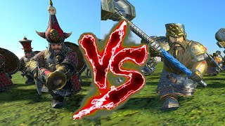 Chaos Dwarf Blunderbusses VS Hammerers Total War Warhammer 3 [upl. by Milas]