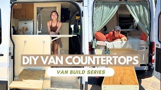 DIY Van Countertops  Dinette Kitchen FlipUpFlipDown  Van Build Series Ep 29 [upl. by Alletsirhc]