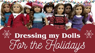 Dressing My American Girl Dolls in Retired WinterHoliday Outfits [upl. by Marya]