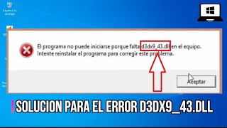 ✅Solución Al Error d3dx943dll En Windows 7810 2020 [upl. by Sulamith]