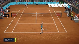 TIEBREAK  Andrey Rublev Vs Felix AugerAliassime I Madrid Masters I Expert Difficulty PS5 [upl. by Oiluig]