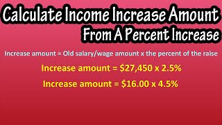 How To Calculate Salary Hourly Wage Increase Amount From A Percent Percentage Raise Explained [upl. by Mali]