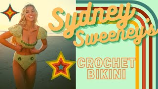 Crochet Sydney Sweeneys Bikini Puff Sleeve Swimwear [upl. by Odnumde28]