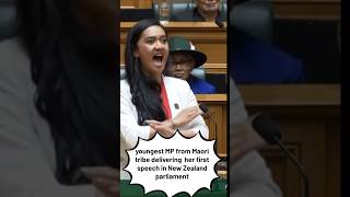 Youngest mp from maori tribe first speech in new zealand parliament shorts māori haka [upl. by Aerdnaed]