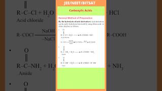 By the hydrolysis of acid derivatives  General Method of Preparation  Carboxylic Acids  JEE NEET [upl. by Nylinej]