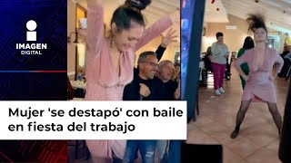 Mujer se destapó con baile en fiesta del trabajo [upl. by Fenwick]