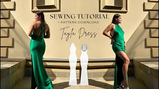 HOW TO SEW A HALTER NECK DRESS  Pattern  DIY  Sewing Tutorial  Prom Dress  Gown Dress [upl. by Liw]