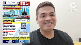 Hiring sa Eyequest Manpower Intl youtubevideos vlog  trending viral taiwanofw [upl. by Bala]