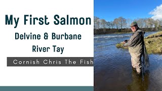 Salmon Fly Fishing  My First Salmon Delvine amp Burbane Fishery River Tay Scotland  March 2022 [upl. by Lanfri]