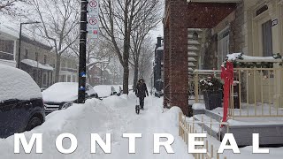 Montreal Quebec Winter Snowstorm Walk  January 2023 [upl. by Cammie]