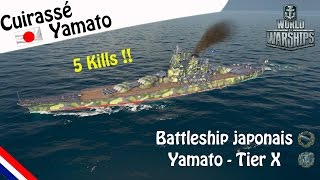 World Of Warships  Cuirassé Japonais le Yamato  5 kills  kraken   Gameplay FR [upl. by Assi301]