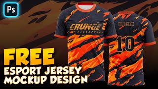 FREE ESPORTS JERSEY MOCKUP DESIGN FREE TSHIRT MOCKUP PSD [upl. by Spanos]