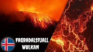 Wulkan Islandia  wybuch w Fagradalsfjall 4K 🇮🇸 [upl. by Asilav61]