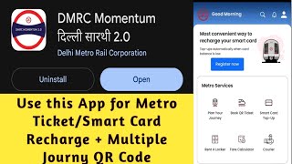 Delhi Metro recharge Smart card One QR code and tickets [upl. by Copeland]