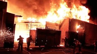 LAFD  Slauson Titanium Warehouse Blaze  Part One of Three [upl. by Nehgam]