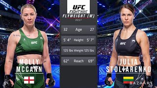 MOLLY MCCANN VS JULIA STOLIARENKO FULL FIGHT UFC FIGHT NIGHT 224 [upl. by Kovacev567]