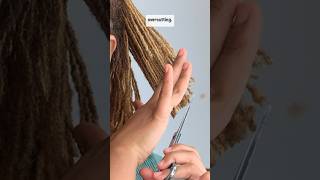 ✂️ CUTTING my MICROLOCS  How I got my SIGNATURE LOC BOB microlocks diymicrolocs microlocjourney [upl. by Henrion877]