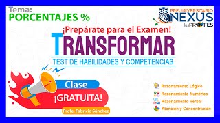 ✅Examen TRANSFORMAR 🔥Nuevos Ejercicios ✅PORCENTAJES [upl. by Ellennoj6]