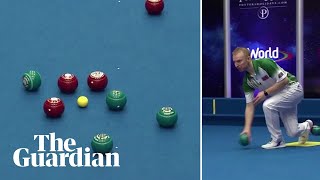 ‘That is ridiculous’ brilliant bowls shot lights up World Indoor Championships [upl. by Cirone]